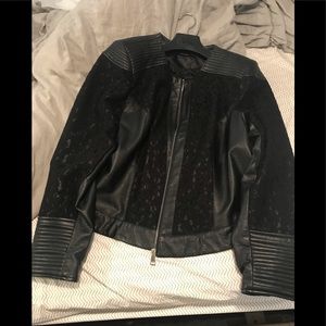 Leather and lace jacket